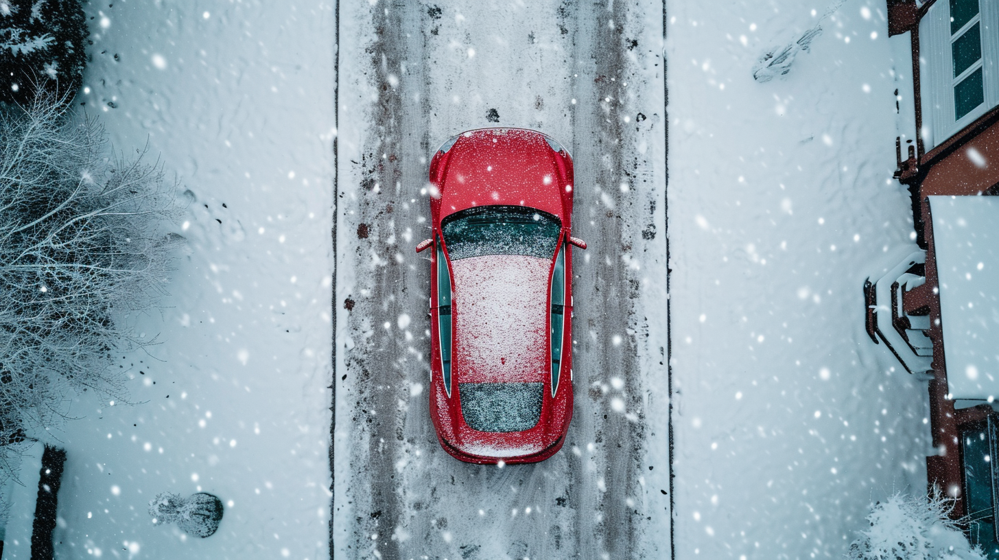 Elektroauto im Schnee